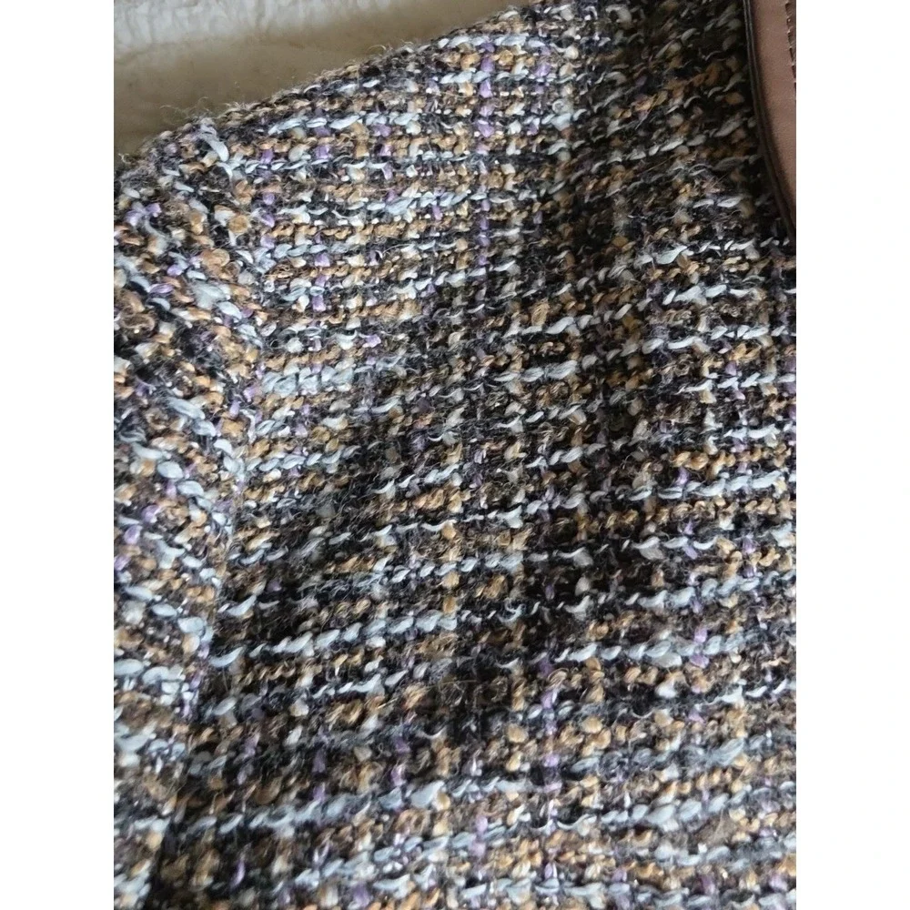 Tweed Women's Brown and Black Plaid Blazer/ Jacket- Size M - Picture 12 of 12